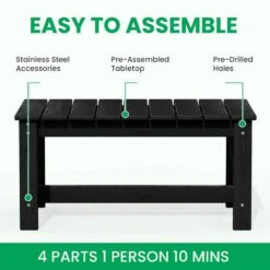 Black 4-Piece HDPE Plastic Patio Conversation Set With Beige Cushions 15 Black 4-Piece HDPE Plastic Patio Conversation Set With Beige Cushions -Jearey jearey patio conversation sets 4cvst blbg 40 1000