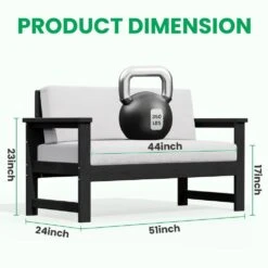 Black 4-Piece HDPE Plastic Patio Conversation Set With Beige Cushions 17 Black 4-Piece HDPE Plastic Patio Conversation Set With Beige Cushions -Jearey jearey patio conversation sets 4cvst blbg 66 1000