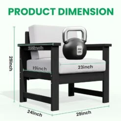 Black 4-Piece HDPE Plastic Patio Conversation Set With Beige Cushions 24 Black 4-Piece HDPE Plastic Patio Conversation Set With Beige Cushions -Jearey jearey patio conversation sets 4cvst blbg 76 1000