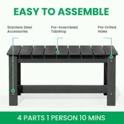 Grey 4-Piece HDPE Plastic Patio Conversation Set With Beige Cushions -Jearey jearey patio conversation sets 4cvst grbg d4 1000