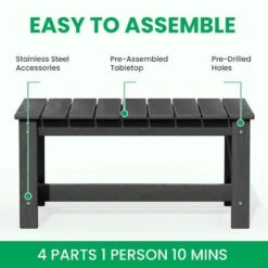 Grey 4-Piece HDPE Plastic Patio Conversation Set With Grey Cushions -Jearey jearey patio conversation sets 4cvst grgr d4 1000