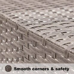 9-Piece Wicker Outdoor Patio Conversation Seating Set With Navy Olefin Cushions -Jearey jearey patio conversation sets 9psl navy 40 1000