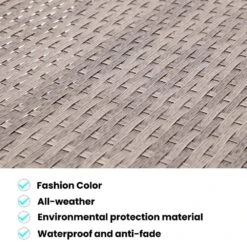 9-Piece Wicker Outdoor Patio Conversation Seating Set With Navy Olefin Cushions -Jearey jearey patio conversation sets 9psl navy a0 1000