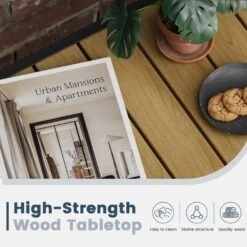 4-Piece Metal Outdoor Beige Patio Conversation Set With Cushions, 2-Rocking Chairs And Coffee Table -Jearey jearey patio conversation sets agsd beige 1f 1000