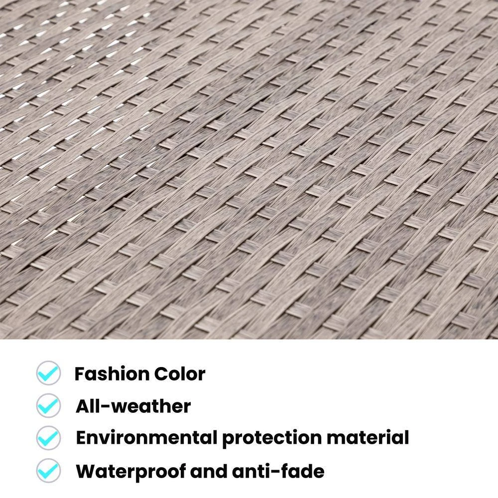 9-Piece All Weather Wicker Patio Conversation Sets With Navy Cushions 6 9-Piece All Weather Wicker Patio Conversation Sets With Navy Cushions - Image 6