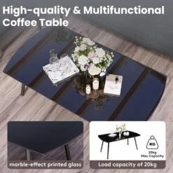 4-Piece Patio Conversation Set, Balcony Bistro Set 2 Outdoor Chairs & 1 Loveseat With Cushions, Coffee Table, Dark Gray -Jearey jearey patio conversation sets swsf4 dr fa 1000