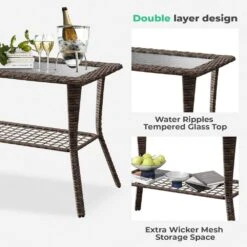 6-Piece Wicker Patio Conversation Set With Creamy White Cushions -Jearey jearey patio conversation sets xes 3jt cwhite 1f 1000