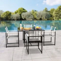 Boston 3-Piece Metal Outdoor Dining Set Of 2