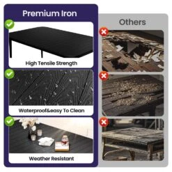 Patio Black Outdoor Dining Table Sets 5-Piece, One Table And 4 Chairs, All Weather Dining Set For Lawn, Garden, Backyard -Jearey jearey patio dining sets set zy black 4f 1000