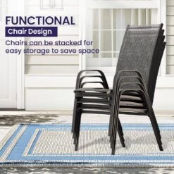 Patio Gray Outdoor Dining Table Sets 5-Piece, One Table And 4 Chairs, All Weather Dining Set For Lawn, Garden, Backyard -Jearey jearey patio dining sets set zy gray 44 1000