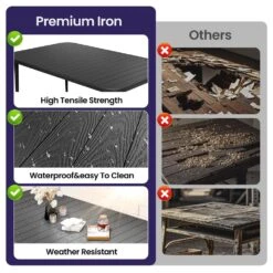 Patio Gray Outdoor Dining Table Sets 5-Piece, One Table And 4 Chairs, All Weather Dining Set For Lawn, Garden, Backyard -Jearey jearey patio dining sets set zy gray 4f 1000