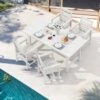 Charlottetown Beige 7-Piece Wicker Outdoor Dining Set With Beige Cushion