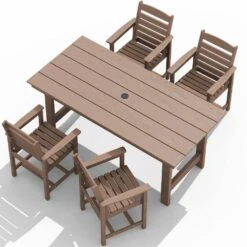 Charlottetown Brown 7-Piece Wicker Outdoor Dining Set With Brown Cushion -Jearey jearey patio dining sets xzxxy brown a0 1000