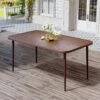 55.1 In. Brown Rectangular Outdoor Patio Dining Table With Wood-Like Tabletop