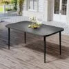 55.1 In. Gray Rectangular Outdoor Patio Dining Table With Wood-Like Tabletop