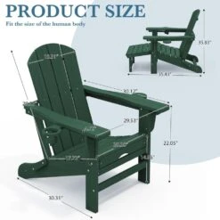 3-Level Adjustable Patio Folding Plastic Adirondack Chair With Retractable Ottoman, Cup And Phone Holders In Dark Green 11 3-Level Adjustable Patio Folding Plastic Adirondack Chair With Retractable Ottoman, Cup And Phone Holders In Dark Green -Jearey jearey plastic adirondack chairs clgjtjy dgn c3 1000