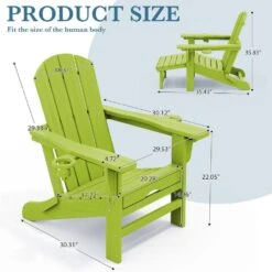 3-Level Adjustable Patio Folding Plastic Adirondack Chair With Retractable Ottoman, Cup And Phone Holders In Apple Green 11 3-Level Adjustable Patio Folding Plastic Adirondack Chair With Retractable Ottoman, Cup And Phone Holders In Apple Green -Jearey jearey plastic adirondack chairs clgjtjy pgl c3 1000