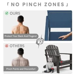 Classic Navy Extended Seat Wider Armrest Plastic Adirondack Chair -Jearey jearey plastic adirondack chairs dabanqwy navy 1f 1000