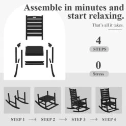 Black HDPE Folding Plastic Adirondack Chair Weather Resistant Patio Plastic Fire Pit Chairs -Jearey jearey plastic adirondack chairs dbqwy black 1f 1000