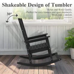 Black HDPE Folding Plastic Adirondack Chair Weather Resistant Patio Plastic Fire Pit Chairs -Jearey jearey plastic adirondack chairs dbqwy black 4f 1000