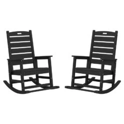 Black HDPE Folding Plastic Adirondack Chair Weather Resistant Patio Plastic Fire Pit Chairs -Jearey jearey plastic adirondack chairs dbqwy black 76 1000