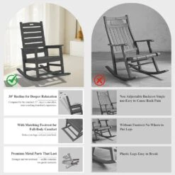 Gray HDPE Folding Plastic Adirondack Chair Weather Resistant Patio Plastic Fire Pit Chairs -Jearey jearey plastic adirondack chairs dbqwy gray 44 1000