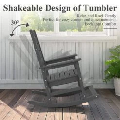 Gray HDPE Folding Plastic Adirondack Chair Weather Resistant Patio Plastic Fire Pit Chairs -Jearey jearey plastic adirondack chairs dbqwy gray 4f 1000