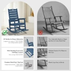 Navy HDPE Folding Plastic Adirondack Chair Weather Resistant Patio Plastic Fire Pit Chairs 11 Navy HDPE Folding Plastic Adirondack Chair Weather Resistant Patio Plastic Fire Pit Chairs -Jearey jearey plastic adirondack chairs dbqwy navy 1f 1000