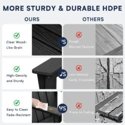 Black Outdoor All-Weather HDPE Plastic Rocking Adirondack Chair With Coordinated Gliding Footrest -Jearey jearey plastic adirondack chairs drybqwy bk 1f 1000