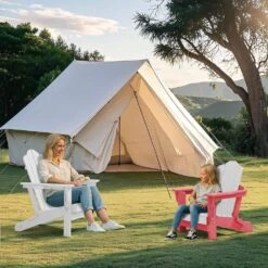 Children HDPE Folding All-Weather Adirondack Chair With Ergonomic And Safe Design, Pink/White -Jearey jearey plastic adirondack chairs etydy fb 31 1000