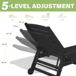 Classic Black Plastic Adirondack Chair (Set Of 1) -Jearey jearey plastic adirondack chairs jctrty black 1f 1000