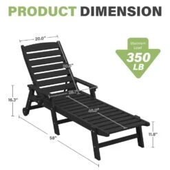 Classic Black Plastic Adirondack Chair (Set Of 1) -Jearey jearey plastic adirondack chairs jctrty black fa 1000