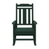 Dark Green HDPE Plastic Adirondack Chair Outdoor Rocking Chair For Patio And Garden (1-Pack)