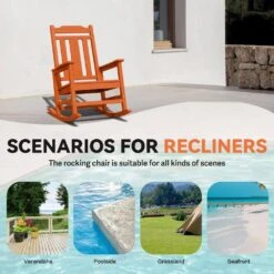 Dark Orange HDPE Plastic Adirondack Chair Outdoor Rocking Chair For Patio And Garden (1-Pack) 10 Dark Orange HDPE Plastic Adirondack Chair Outdoor Rocking Chair For Patio And Garden (1-Pack) -Jearey jearey plastic adirondack chairs jctrty dorange 4f 1000