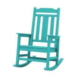 Peacock Blue HDPE Plastic Adirondack Chair Outdoor Rocking Chair For Patio And Garden (1-Pack) -Jearey jearey plastic adirondack chairs jctrty kql 31 1000
