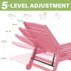 Classic Light Pink Plastic Adirondack Chair (Set Of 1) -Jearey jearey plastic adirondack chairs jctrty lpink 1f 1000