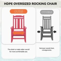 Light Pink HDPE Plastic Adirondack Chair Outdoor Rocking Chair For Patio And Garden (1-Pack) -Jearey jearey plastic adirondack chairs jctrty lpk 76 1000