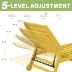 Classic Lemon-Yellow Plastic Adirondack Chair (Set Of 1) -Jearey jearey plastic adirondack chairs jctrty lyellow 1f 1000
