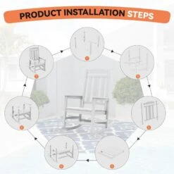 White HDPE Plastic Adirondack Chair Outdoor Rocking Chair For Patio And Garden (1-Pack) 11 White HDPE Plastic Adirondack Chair Outdoor Rocking Chair For Patio And Garden (1-Pack) -Jearey jearey plastic adirondack chairs jctrty wh 1f 1000