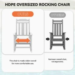 White HDPE Plastic Adirondack Chair Outdoor Rocking Chair For Patio And Garden (1-Pack) 14 White HDPE Plastic Adirondack Chair Outdoor Rocking Chair For Patio And Garden (1-Pack) -Jearey jearey plastic adirondack chairs jctrty wh 76 1000