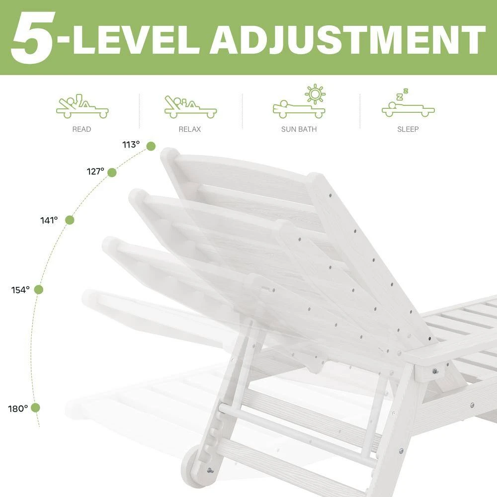 Classic White Plastic Adirondack Chair (Set Of 1) 4 Classic White Plastic Adirondack Chair (Set Of 1) - Image 4