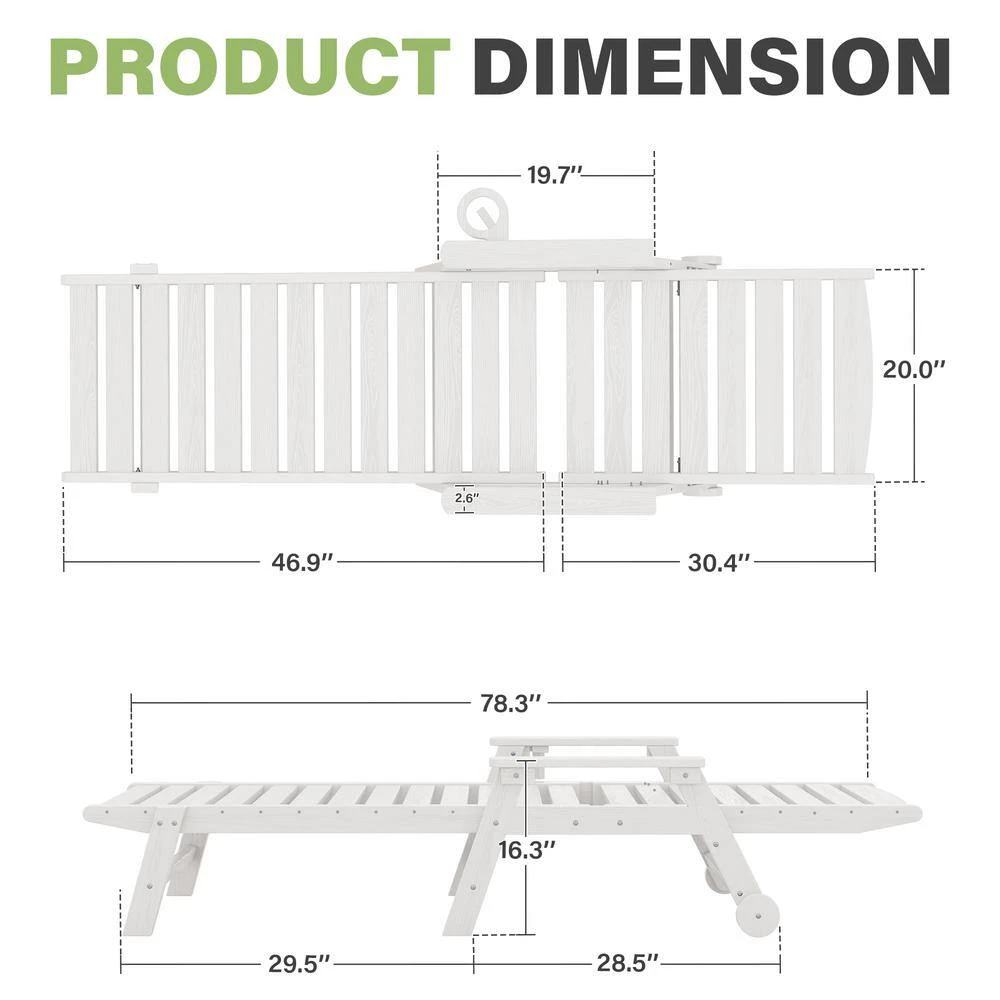 Classic White Plastic Adirondack Chair (Set Of 1) 5 Classic White Plastic Adirondack Chair (Set Of 1) - Image 5