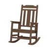 Brown HDPE Plastic Adirondack Chair Outdoor Rocking Chair For Patio And Garden (1-Pack)