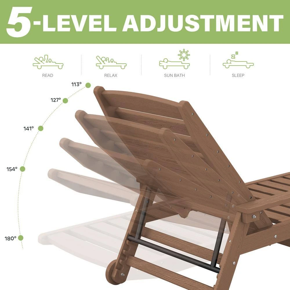 Classic Brownwood Plastic Adirondack Chair (Set Of 1) 4 Classic Brownwood Plastic Adirondack Chair (Set Of 1) - Image 4