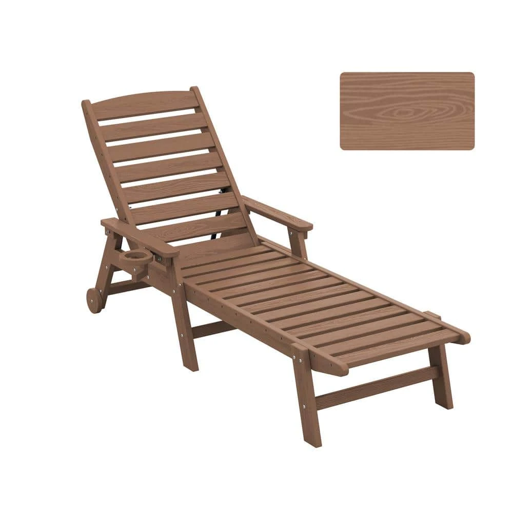 Classic Brownwood Plastic Adirondack Chair (Set Of 1) 1 Classic Brownwood Plastic Adirondack Chair (Set Of 1)