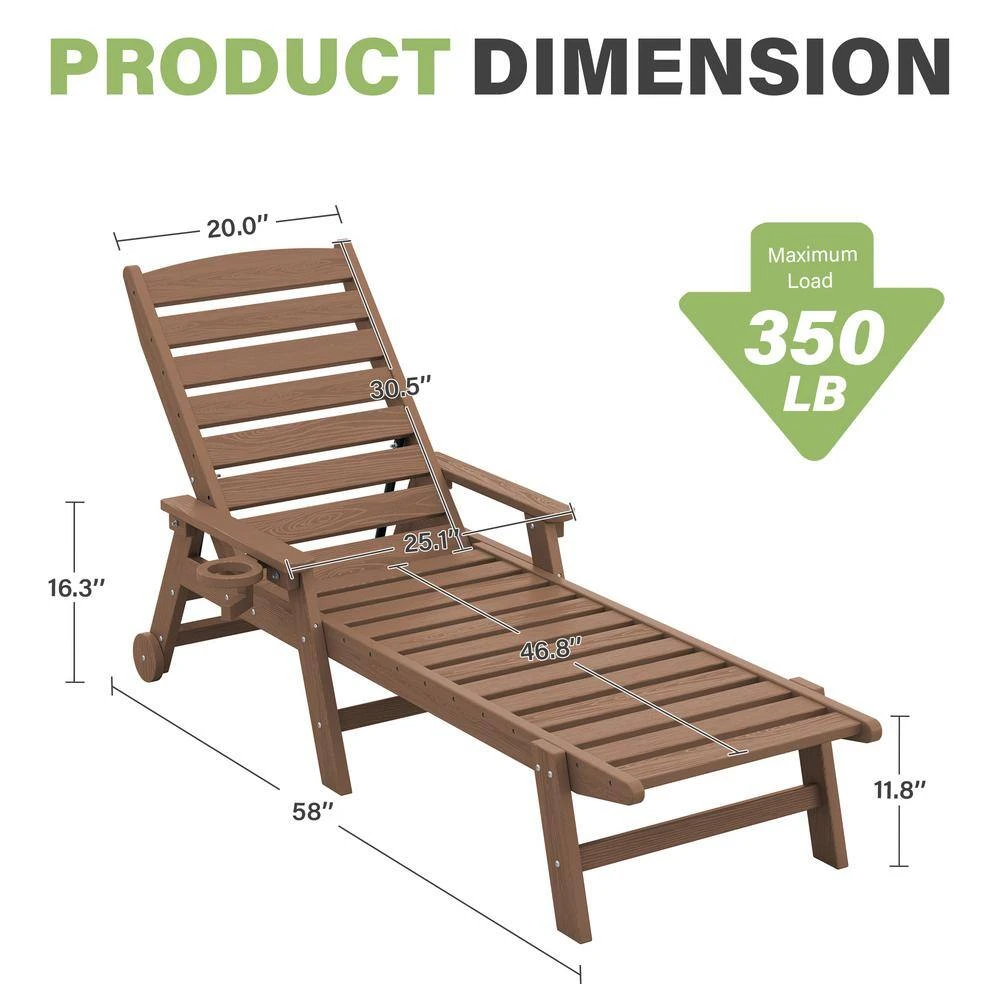 Classic Brownwood Plastic Adirondack Chair (Set Of 1) 6 Classic Brownwood Plastic Adirondack Chair (Set Of 1) - Image 6