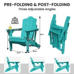 1-Piece HDPE Folding Adjustable Adirondack Chair In Tiffany Blue -Jearey jearey plastic adirondack chairs peydtjy tfn 4f 1000