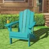 1-Piece HDPE Folding Adjustable Adirondack Chair In Tiffany Blue