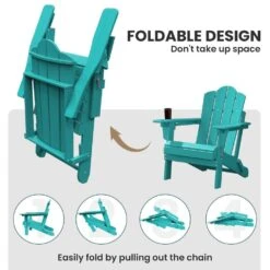 1-Piece HDPE Folding Adjustable Adirondack Chair In Tiffany Blue -Jearey jearey plastic adirondack chairs peydtjy tfn fa 1000