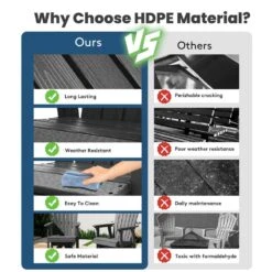 Plastic HDPE Resin Rocking Glider Chair Adirondack Swivel Outdoor Rocking Chair In Black -Jearey jearey plastic adirondack chairs qwyzy1 bk 4f 1000